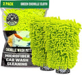 Chemical Guys MIC493 Chenille Premium Scratch-Free Microfiber Wash Mitt, Lime Green, 9.6" x 2.3" x 7" (Pack of 2) by ChemicalGuys