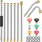 Mudder 25 Pcs 10ft Pressure Washer Extension Wand Sets for Gutter Cleaning by Mudder