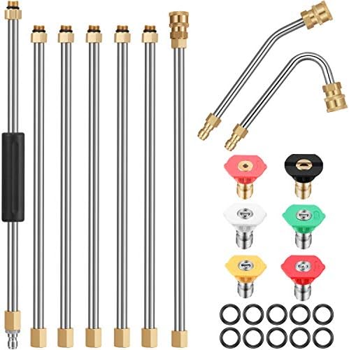 Mudder 25 Pcs 10ft Pressure Washer Extension Wand Sets for Gutter Cleaning by Mudder