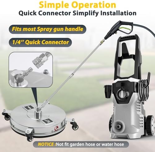 Dalmbox 16.5" Pressure Washer Surface Cleaner, 4-Wheel, 1/4” Quick Connect - Image 3