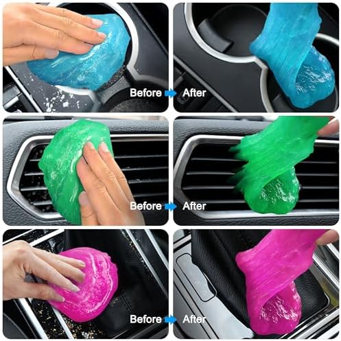 Car Cleaning Gels 4-Pack, Car Cleaning Putty Universal Auto Detailing Tools Car Interior Cleaner, Dust Cleaning Slime, Car Accessories for Car Vents & Keyboards, Clean Supplies– 320g (2.8oz/pcs) - Image 2