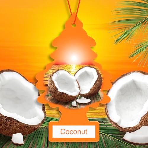 LITTLE TREES Car Air Freshener | Hanging Tree Provides Long Lasting Scent for Auto and Home | 24 Air Fresheners |Coconut - Image 3