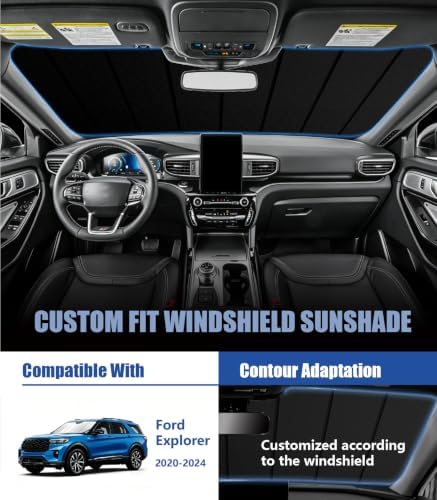 Windshield Sun Shade for Ford Explorer 2020-2024, Vehicle-Specific Design - Image 2
