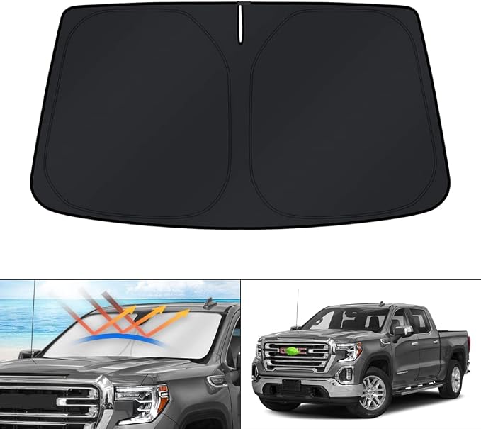 KUST Windshield Sun Shade for 2019-2025 2026 Chevrolet Chevy Silverado/GMC Sierra 1500 2500 3500 Accessories Window Sunshade Sun Visor Protector Foldable Blocks UV Rays Keep Your Car Cooler by KUST