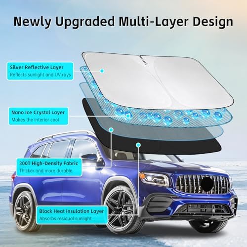 Windshield Sun Shade for Mercedes Benz GLB 250 200 2020-2026 Sunshade - Image 3