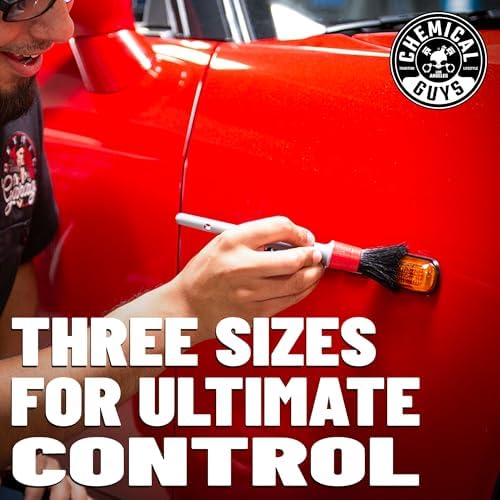 Chemical Guys All in the Details Exterior Detailing Brushes - 3-Piece Soft Scratch-Free Brushes for Wheels, Bumpers, Grilles, Badging & Tight Exterior Gaps on Cars, Trucks, SUVs & More - Image 6