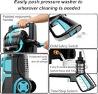 2026New Pressure Power Washer 5000PSI with Adjustable Touch Screen 8 Level, 34" Tall, 4 Quick Connect Nozzles,Inlet Hose&Filter&500mlFoam Cannon for Cars/Fences/Driveways/Home Cleaning (Blue) - Image 5