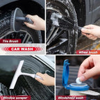 26Pcs Car Wash Cleaning Kit with Foam Gun Sprayer Detailing Brushes Window Water Scraper Tire Brush Towels Complete Interior Exterior Detailing Set for Car - Image 4