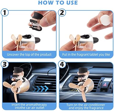Car Air Fresheners Cartoon Pilot Automotive Air Outlet Propeller Cute Car Diffuser Creative Car Perfume Decoration for Car Vent Clips Car Vent Clip Air Freshener Accessories for Women Men - Image 4