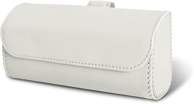 Sunglasses Holder for Car Sun Visor, Sunglass Organizer for Car, Magnetic Leather Eyeglasses Protective Storage Case, Waterproof Glasses Organizer Visor Accessories for Vehicles (White) by Unknown