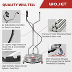 WOJET 20'' Commercial Pressure Washer Surface Cleaner with Wheels 4500PSI - Image 6