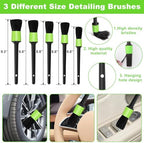 Green Windshield Cleaner Tool, 17Pcs Car Interior Cleaning Kit, Detailing Kit Interior Cleaner, Car Detailing Brushes, Cleaning Gel, Inside Cleaning Accessories for Trucks, SUVs, RVs Window - Image 4