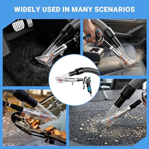Car Interior Cleaning Gun with 2-in-1 Air Blower Attachments, Detailing Brush and Swivel Connector – for Car Seats, Carpets, Dashboards, Floor Mats, Air Vents, Pet Hair Removal and Rapid Drying - Image 5
