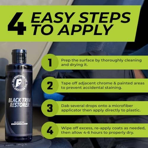 ExoForma Black Trim Restorer - Lasts 6+ Months, Dye Infused Waterproof Plastic Restorer for Cars - Perfect for Faded Bumpers, Trim & Vinyl on Jeeps, Truck Beds, Avalanches & ATVs | 4oz - Image 6