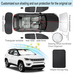 TINGLU Window Shades for Jeep Compass 2017-2024 Accessorie Car Side Full Windows Rear Triangular Windshield Sun Shade Sun UV Rays & Privacy Protection for Camping,Napping,and Relaxing 8PCS - Image 3