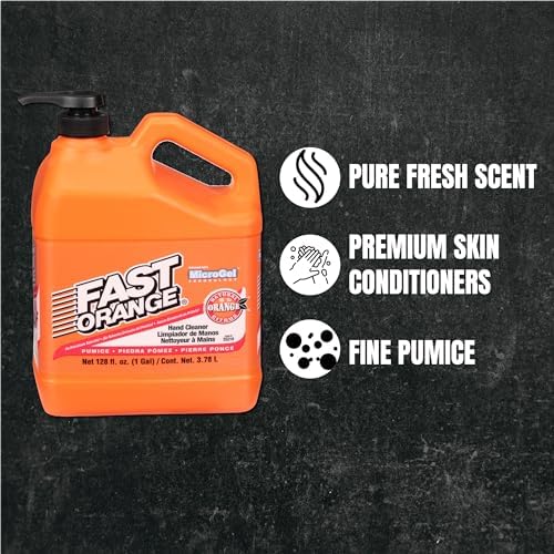 Permatex 25219-4PK Fast Orange Pumice Lotion Hand Cleaner with Pump, Smoothening, 1 Gallon (Pack of 4) - Image 2