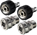 LIULO TOOL Pressure Washer Quick Connect Kit, Stainless Steel Quick Disconnect Kit, M22 14 mm Metric Male Thread Quick Connector, M22 Swivel to 3/8" Quick Connect (4 Pack) by LIULOTOOL