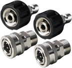 LIULO TOOL Pressure Washer Quick Connect Kit, Stainless Steel Quick Disconnect Kit, M22 14 mm Metric Male Thread Quick Connector, M22 Swivel to 3/8" Quick Connect (4 Pack) by LIULOTOOL