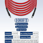100FT Sewer Jetter Kit for Pressure Washer, 1/4''NPT Drain Cleaner Hose 5800PSI, Pressure Washer Cleaning Kit with Corner Rotating Button Sewer Jetting Nozzles, Quick Connect Set - Image 3