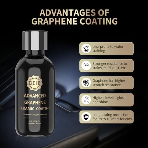 20H Advanced Graphene Ceramic Coating for Cars, Ceramic Car Auto Detailing kit (70ml), 10+ Years of Long Lasting Protection,Ultra High Gloss,Apply After Car Wash & Paint Correction - Image 4