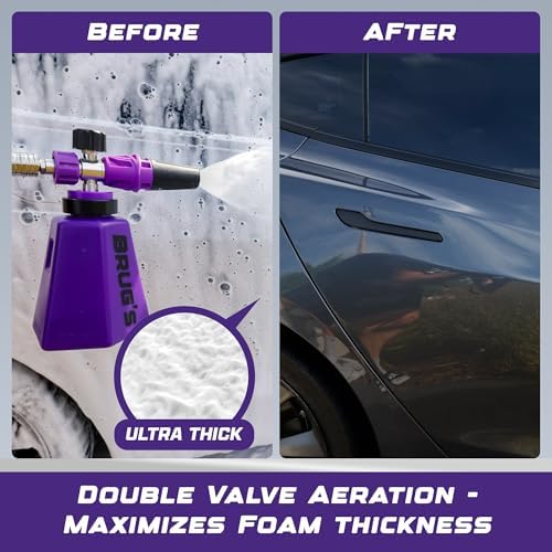 Brug's™ Pro Foam Cannon V2 - Professional Car Wash Foam Gun for Pressure Washer - Adjustable Spray Blaster, 1.1mm Orafice, Wide Neck Bottle, 1/4" Quick Connector - Snow Foam Cannon - Image 4