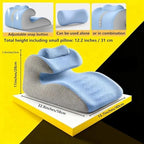 Premium Memory Foam Wedge Pillow for Couples & Pregnancysupport - Oversized Ergonomic Designwith Removable Washable Cover,Blue2 - Image 3