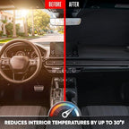 Motor Trend Windshield Sun Shade with Black & Gray American Flag Design - Front Car Sun Shade for Interior UV Protection - Foldable Sun Visor for Car Sunshade Truck Automotive Accessories - (65 x 33) - Image 5