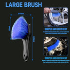 13PCS Motorcycle Cleaning Kit, Motorcycle Detailing Kit Overall Cleaner Tools Car Washing Brush Rims Cleaning Kit Chain Tire Wheel Brush Set Chain Tire for Car Bike Motorbike (Blue) - Image 4