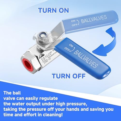 3/8" Quick Connect Pressure Washer Ball Valve, 5000 PSI - Image 2