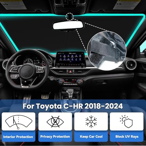Windshield Sun Shade for Toyota C-HR 2018-2024 Toyota CHR - Image 2