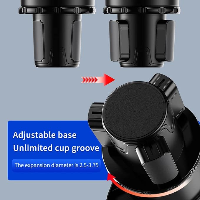 Car Cup Holder Tray, 2 in 1 Cup Holder Expander Car Food Table Tray with Adjustable Base, 360° Rotate Car Tray for Eating, Detachable Car Table Fits Yeti, Hydro Flask 16-46 oz - Image 5