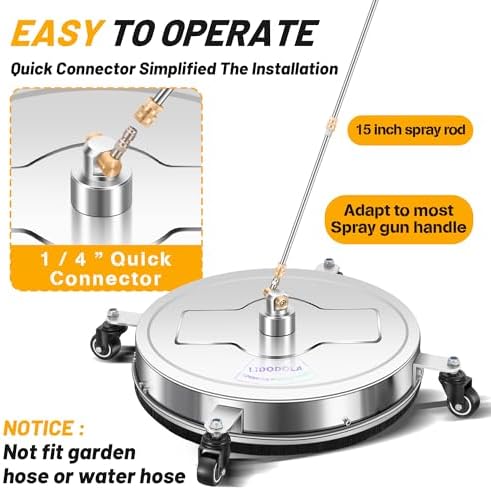 LidoDola 20'' Pressure Washer Surface Cleaner, Power Washer Accessory - Image 5