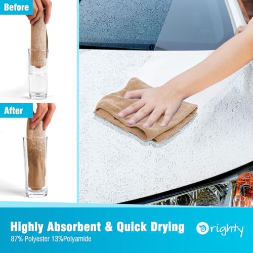 Orighty Microfiber Cleaning Cloth, Cleaning Rags, 12 Pack, 12x11 in, Brown - Image 3
