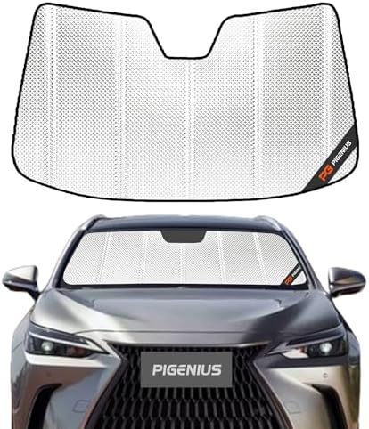 Pigenius Windshield Sun Shade for Lexus NX250, NX350, NX350h, NX450h+ 2022-2025. Reflective Aluminum Film Front Window Sunshade by Pigenius