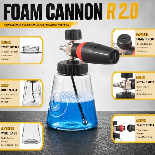 Raincovo Foam Cannon R 2.0 with Wide Mouth and Base, Adjustable Snow Foam - Image 2