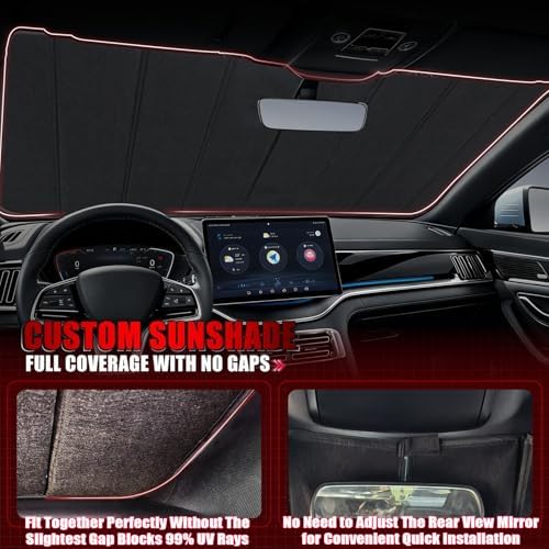 Windshield Sun Shade for Ford Bronco 2021-2026, Accordion Folding Design - Image 5