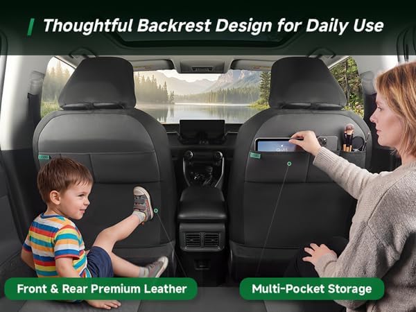 GIANT PANDA Rav4 Seat Covers Custom Fit for Toyota Rav4,Installation-Friendly,Faux Leather,2019-2026 2020 2021 2022 2023 2024 2025,Full Set - Image 9