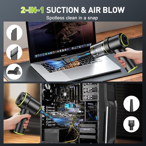 KMM Handheld Car Vacuum Cleaner, 9000PA Vacuum & Air Duster - Image 3