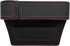 Car Seat Gap Filler Organizer with Cup Holder Expander, Leather Console Seam Filler Storage Box, Auto Front Seat Gap Organizer for Phones Keys Glasses, Universal Fit (Black/Red Driver) - Image 7