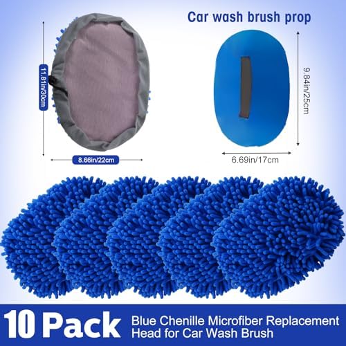 Layhit 10 Pcs Car Wash Mitt Set, Brush Not Included, Royal Blue - Image 2
