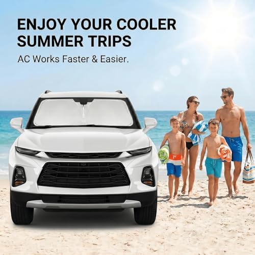 for Chevy/Chevrolet Blazer Windshield Sun Shade 2019-2023 Sunshade Front Window Shade Custom Fit Blazer Accessories Sun Visor Foldable Shade Blocks UV Rays Accessories - Image 4