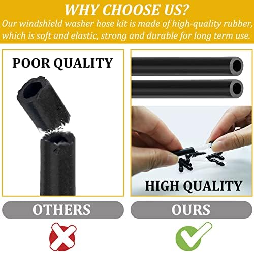 Windshield Washer Hose, Windshield Repair Kit, 2Pcs 4M Washer Fluid Hoses with 24Pcs Hose Connectors for Most Vehicle Windshield Washer Tubing, Car Wash Kits for Connecting Car Water Pumps and Nozzles - Image 3