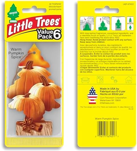 LITTLE TREES Car Air Freshener | Hanging Tree Provides Long Lasting Scent for Auto and Home | Warm Pumpkin Spice, 24 Air Fresheners - Image 2