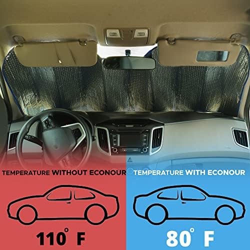 EcoNour Accordion Car Windshield Sun Shade American Flag Design | Reflective Car Window Shades for UV Protection & Heat Block | Foldable Sun Shield for Front Window | 58 x 27.5 Inches - Image 6