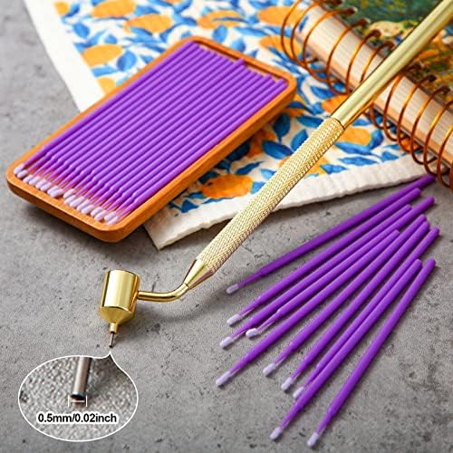 Tondiamo 100 Pack Touch up Paint Brushes 0.5mm Pen,Purple - Image 4
