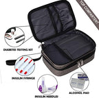 apollo walker Insulin Cooler Travel Case with Ice Packs and Insulation | TSA Approved Includes 2 x 90g ice packs for 9-hour cooling insulin pens & syringes for Diabetics to Carry (Gray) - Image 2