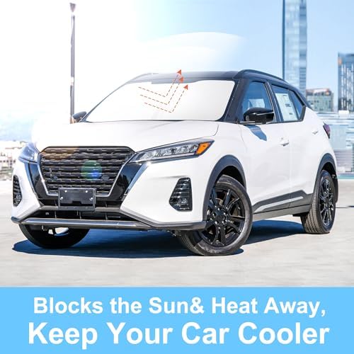 TINGLU Sun Shade for Nissan Kicks S SV SR Crossover 2018-2024 Accessories Windshield Sun Shade Window Shade UV Rays Protection Sun Visor Cover with Steering Wheel Sunshade Storage Bag - Image 5