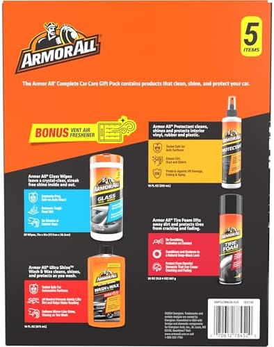 Armor All Car Cleaning Kit, Glass Wipes, Protectant, Wash & Wax, Tire Foam - Image 6