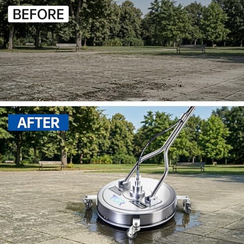 TOR 20" Pressure Washer Surface Cleaner with 4 Wheels, Surface Cleaner for Pressure Washer, Stainless Steel Dual Handle Power Washer Surface Cleaner for Concrete, Driveway, Patio, Sidewalk - Image 7