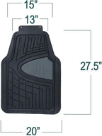 FH Group Premium Liners Tall Channel Trimmable All Weather Rubber Full Set Car Floor Mats (Black) w. Trimmable All-Season Cargo Liner (Black) - Universal Fit for Cars Trucks and SUVs - Image 7